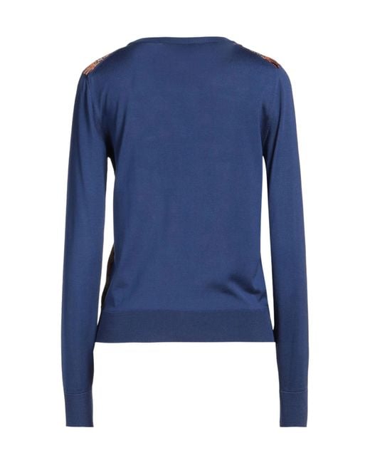 Dolce & Gabbana Blue Colored Satin Knit Sweater