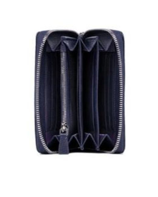 Gianni Chiarini Blue Zip-Around Pebbled Wallet
