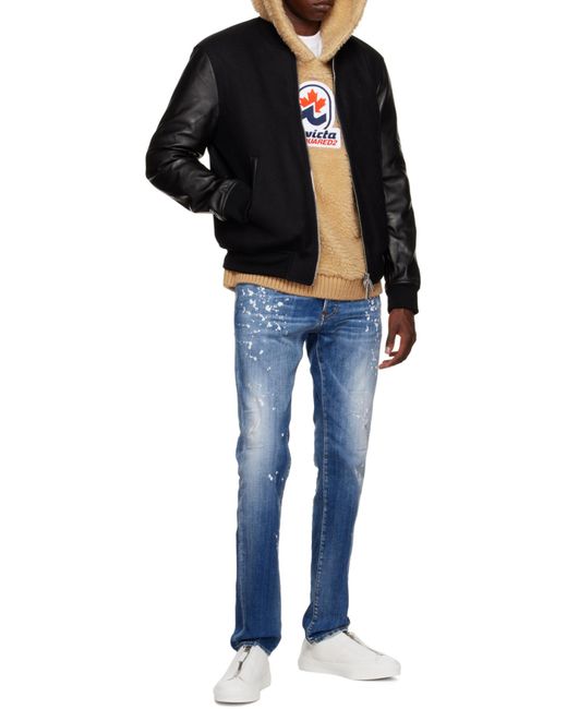 DSquared² Black Ibra Varsity Jacket for men