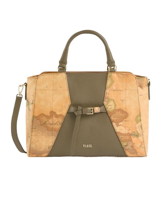 Alviero Martini Natural Color-Blocked Shoulder Bag
