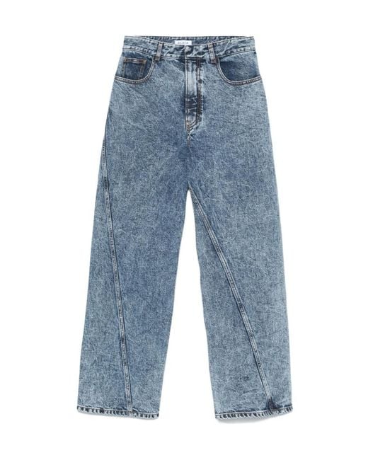 Alaïa Blue Alaïa Twisted Straight Cut Jeans