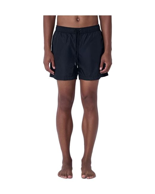 Moncler Blue Logo Patch Drawstring Swim Shorts for men