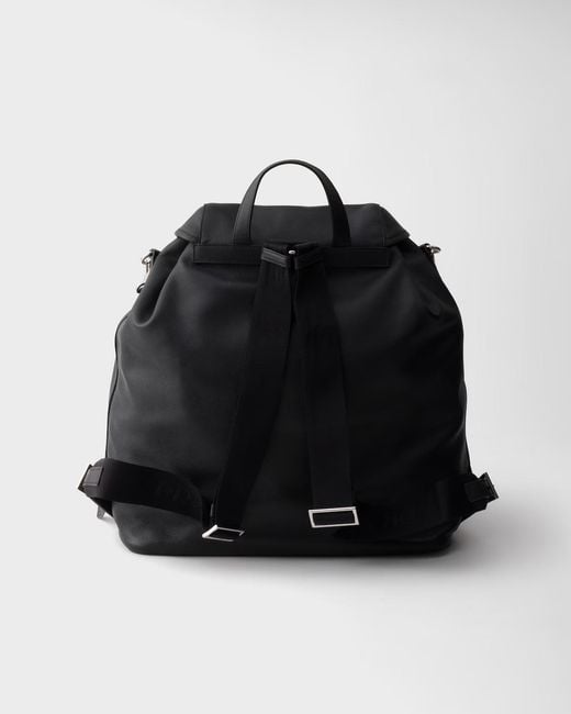 Prada Black Leather Backpack for men