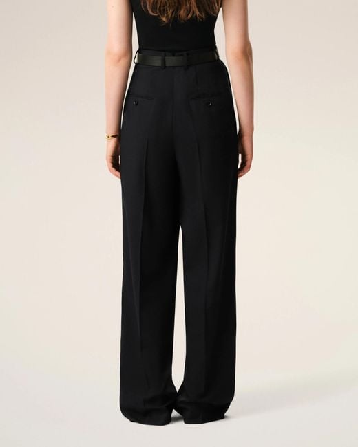 AMI Black Ami High Waist Wide Trousers
