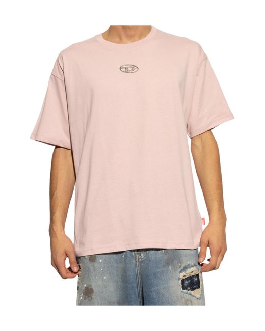 DIESEL Pink T-Boxt-S5 Logo Plaque T-Shirt