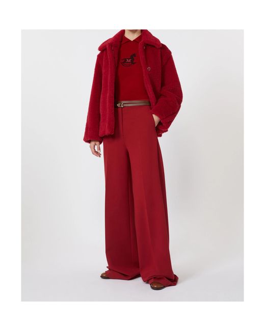 Max Mara Red Wool And Cashmere Slim Sweater