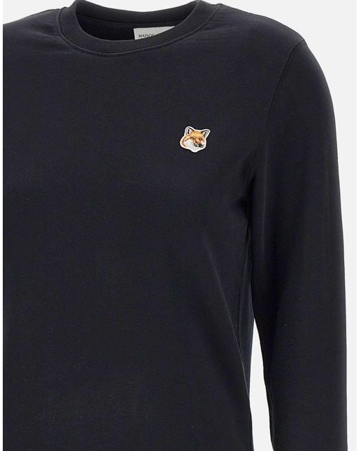 Maison Kitsuné Black Maison Kitsuné Fox Head Patch Crewneck Sweatshirt