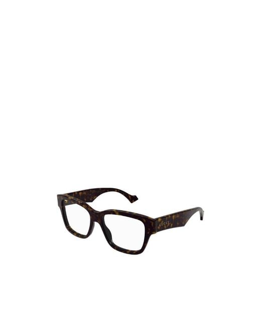 Gucci White Eyewear Rectangular Frame Glasses for men