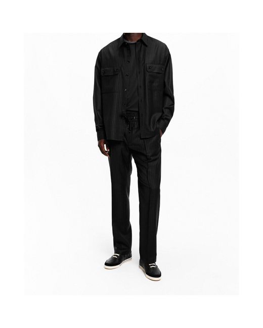 Dolce & Gabbana Black Striped Trousers for men
