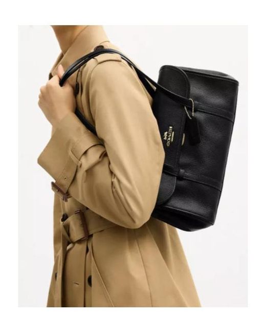 COACH Black Bridget Flap Shoulder Bag