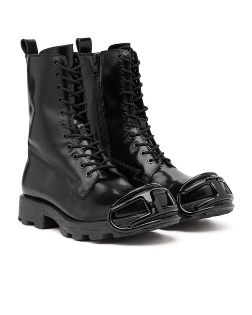 DIESEL Black D-Hammer Lace-Up Boots for men