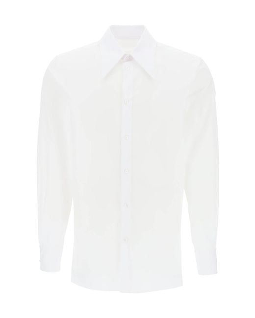 Maison Margiela White Long-Sleeved Button-Up Shirt for men