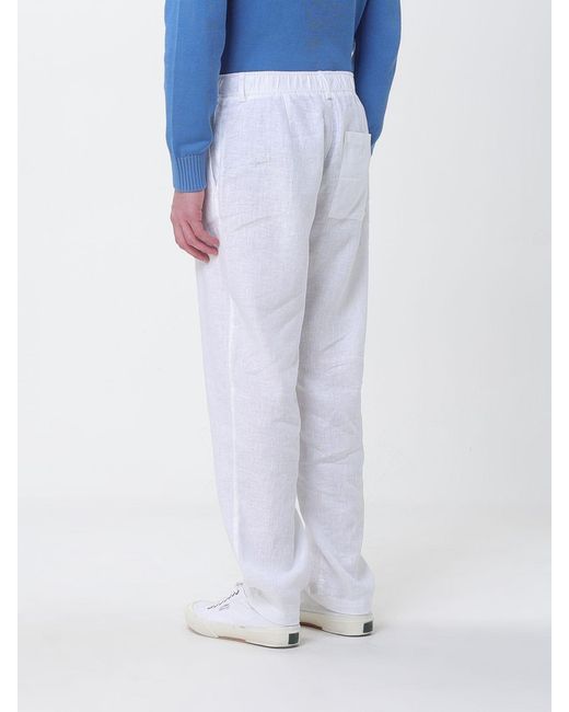 Ecoalf White Ethiwin Button Trousers for men