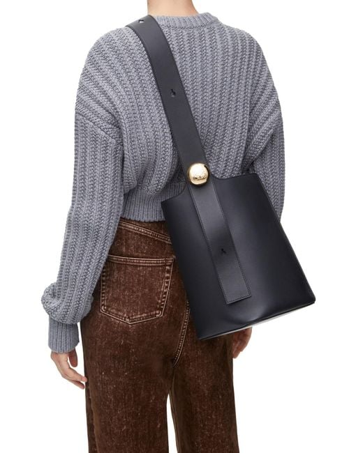 Loewe Black Medium Pebble Bucket Bag