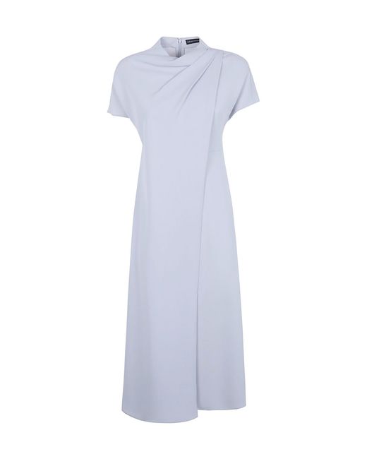 Emporio Armani White Draped Dress