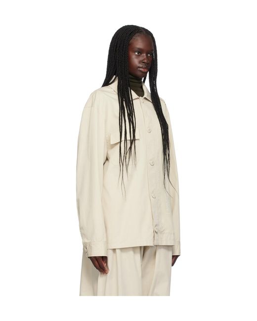 MM6 by Maison Margiela Natural Button-Up Shirt Jacket