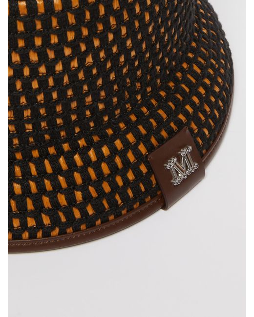 Max Mara Brown Logo Plaque Bucket Hat