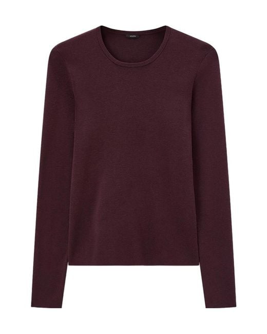 Joseph Purple Long-Sleeve Round-Neck Sweater