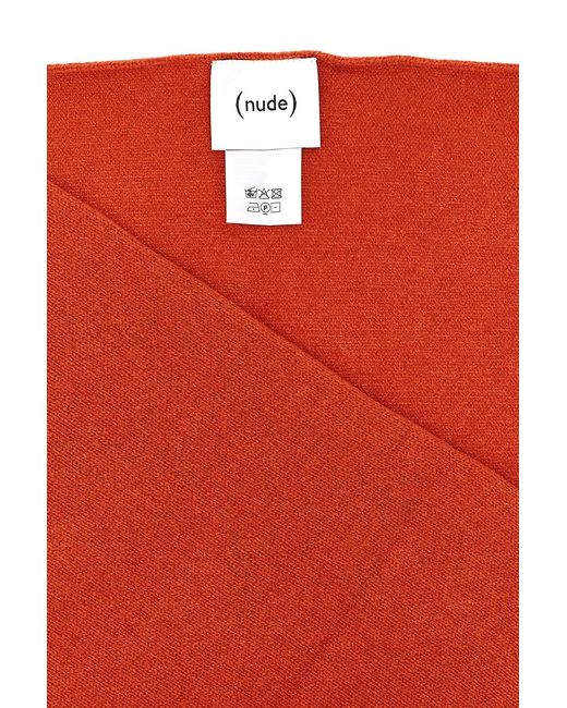 Nude Red Shaved Knit Scarf