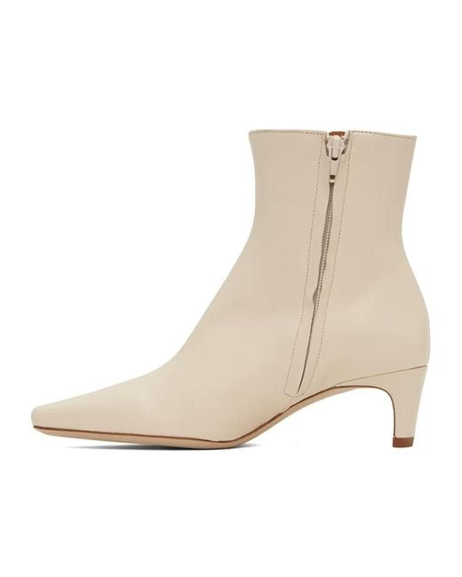 Staud White High-Heeled Pointy Boots