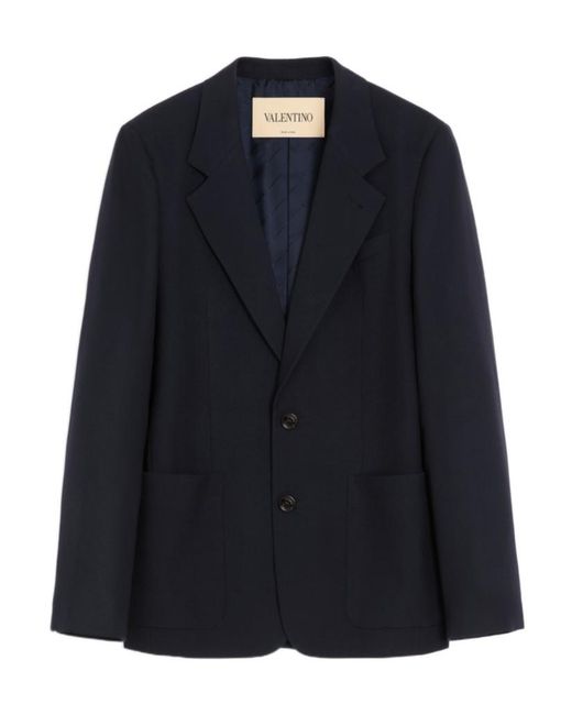 Valentino Blue Single-Breasted Jacket for men