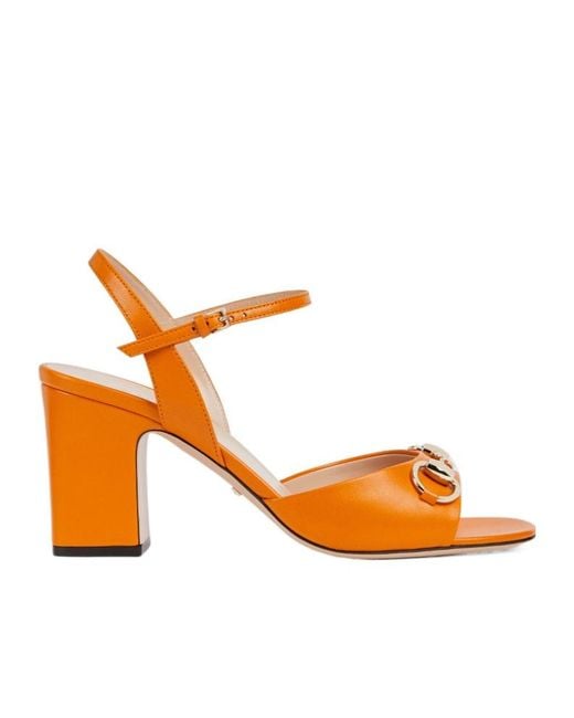 Gucci Orange Horsebit Sandal