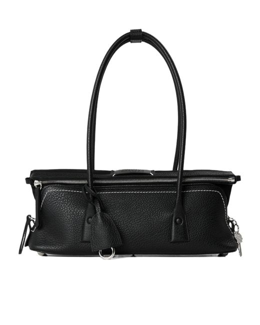 Maison Margiela Black Genuine Leather Baguette Underarm Bag