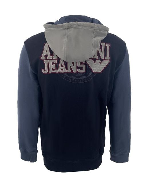 Armani Jeans Blue Hoded Zipper Casual Jacket for men