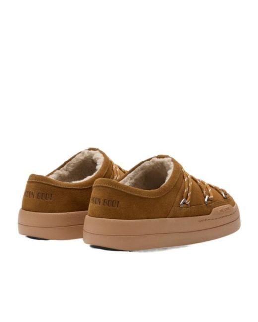 Moon Boot Brown Park Suede Slippers