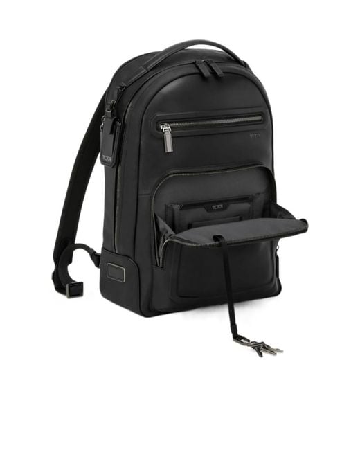 Tumi Black Harrison Warren Zip Backpack for men