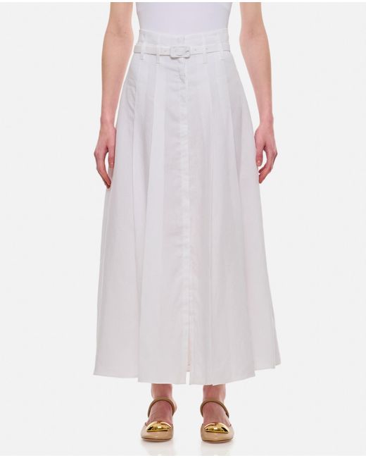 Gabriela Hearst White Belt Ring Half Skirt