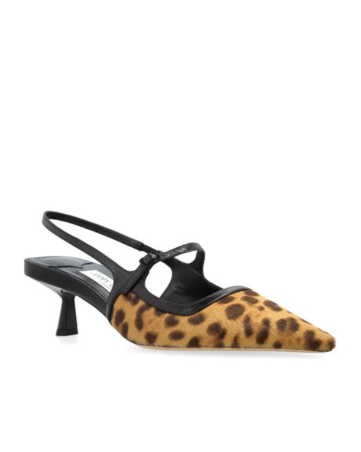 Jimmy Choo Black Leopard Printed Pointed Toe Pumps