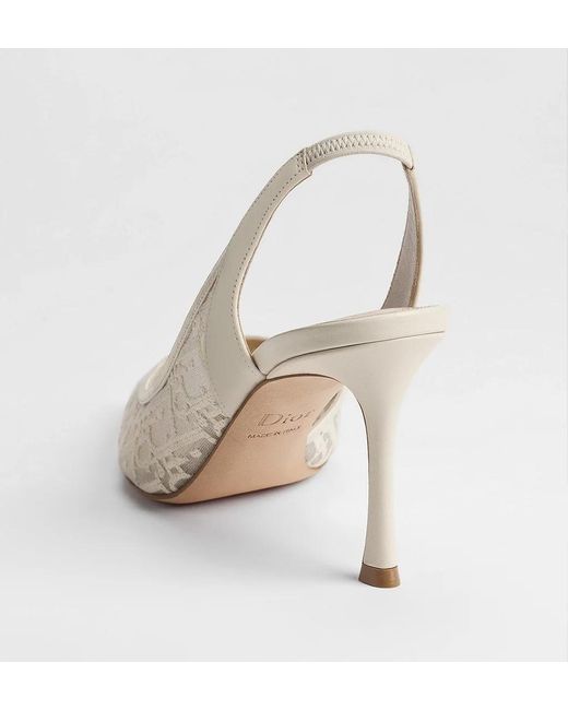 Dior White Aable Slingback Pump