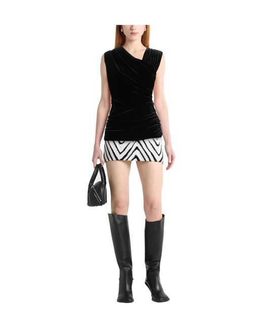 Ganni Black Solid-Color Sleeveless Vest