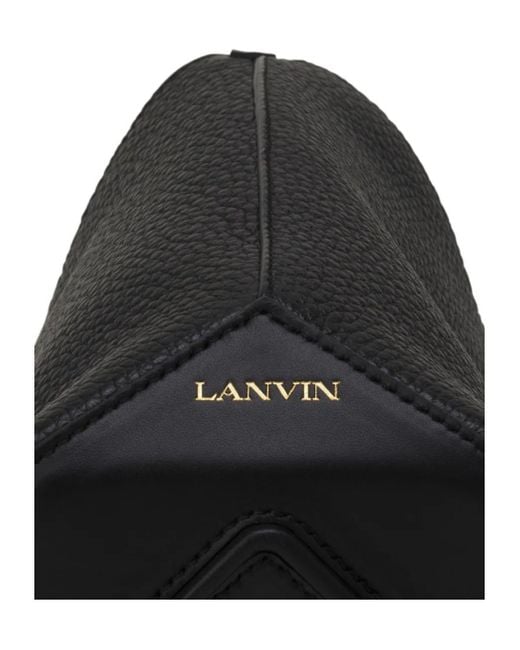 Lanvin Black Studded Drawstring Crossbody Bag