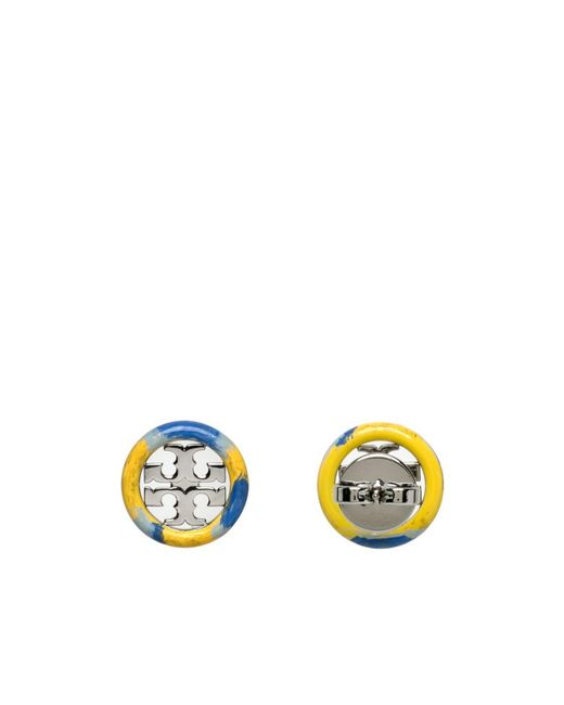 Tory Burch White Miller Stud Earrings
