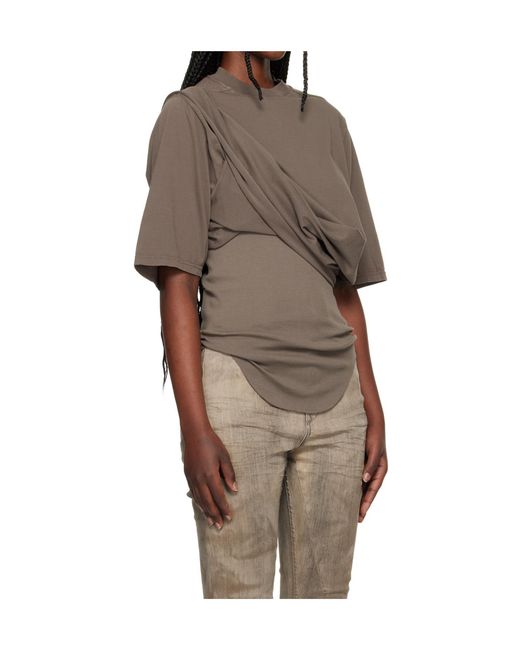 Rick Owens Gray Short-Sleeved T-Shirt