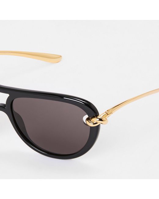 Bottega Veneta White Aviator Sunglasses