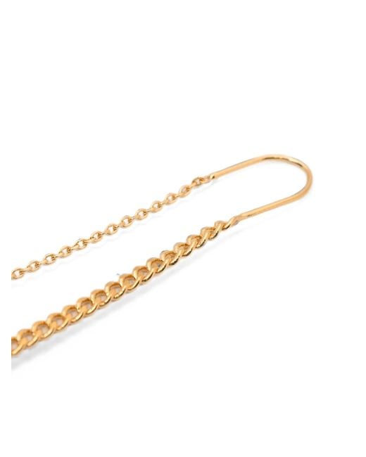 Elisabetta Franchi Metallic Logo-Pendant Threader Earrings