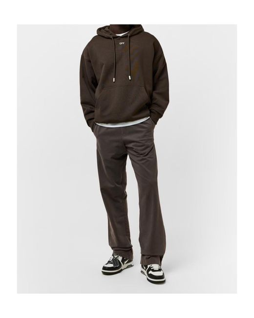 Off-White c/o Virgil Abloh Brown Hooded Sweatshirt for men