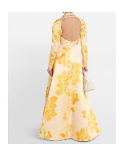Emilia Wickstead Metallic Rue Floral Gown