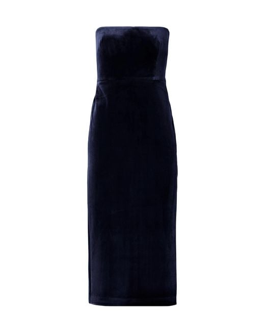 Alex Perry Blue Mid-Length Velvet Dress