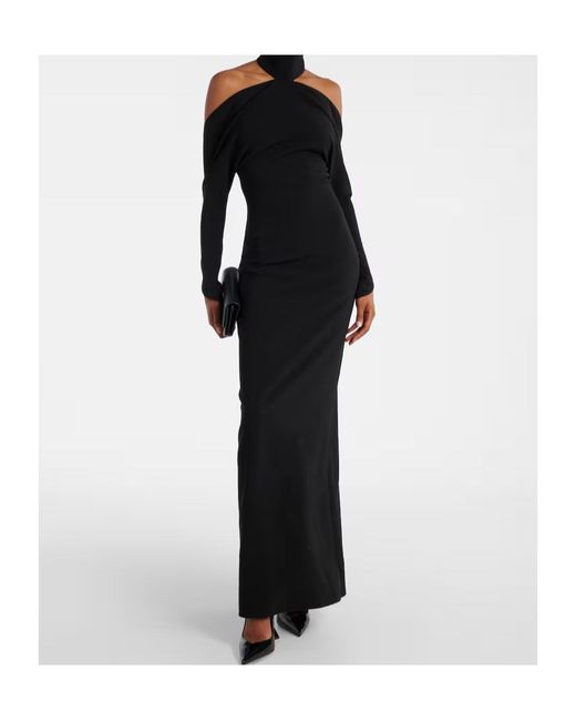 Courreges Black Circle Open-Back Gown