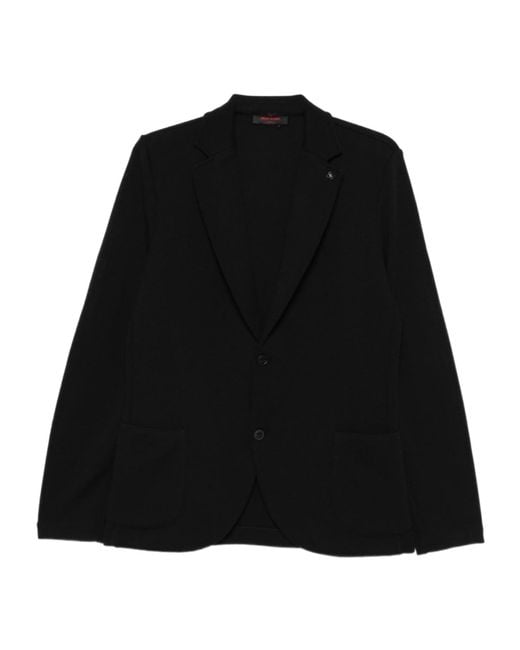 Gran Sasso Black Single-Breasted Blazer for men