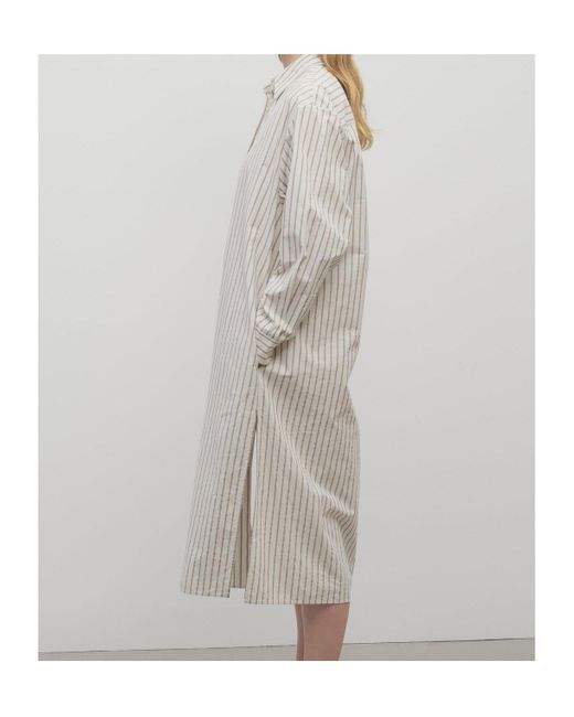The Row White Chihiro Striped Shirt Dress