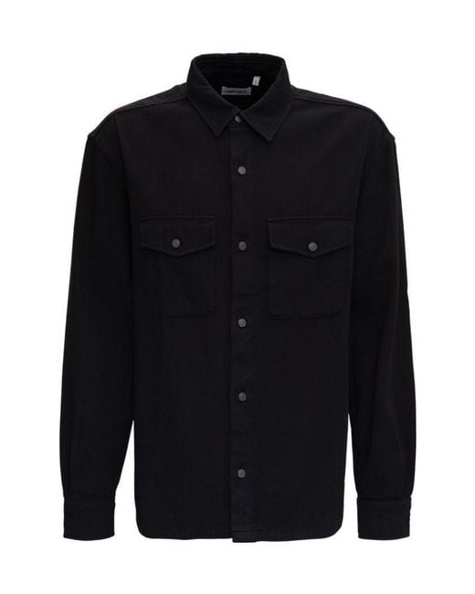 KENZO Blue Flap-Pocket Shirt for men