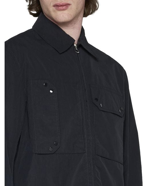 C P Company Blue Logo Patch Zipped Shirt Jacket for men