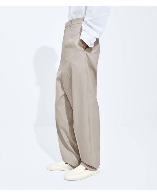 Bottega Veneta White Wool And Cotton Pants for men