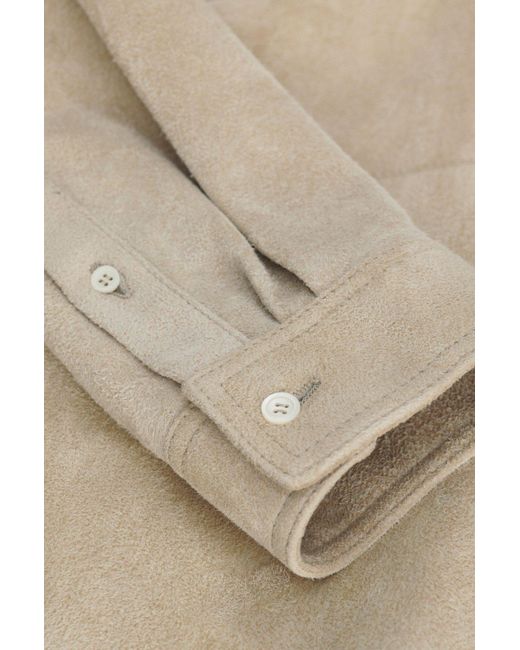 Loewe Natural Long-Sleeved Curved Hem Overshirt for men