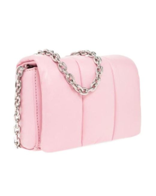 Stand Studio Pink Quilted Leather Satchel Bag